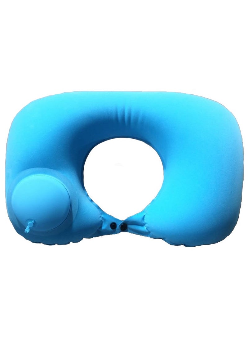 Arabest Press inflatable U-shaped pillow neck pillow travel artifact neck folding portable flocking blowing travel pillow U-shaped pillow  - Image 3