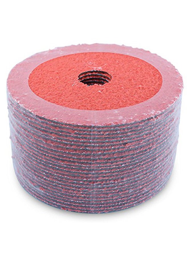 BHA Ceramic Resin Fiber Sanding and Grinding Discs, 4.5” x 7/8”, 24 Grit - 25 Pack - Image 1