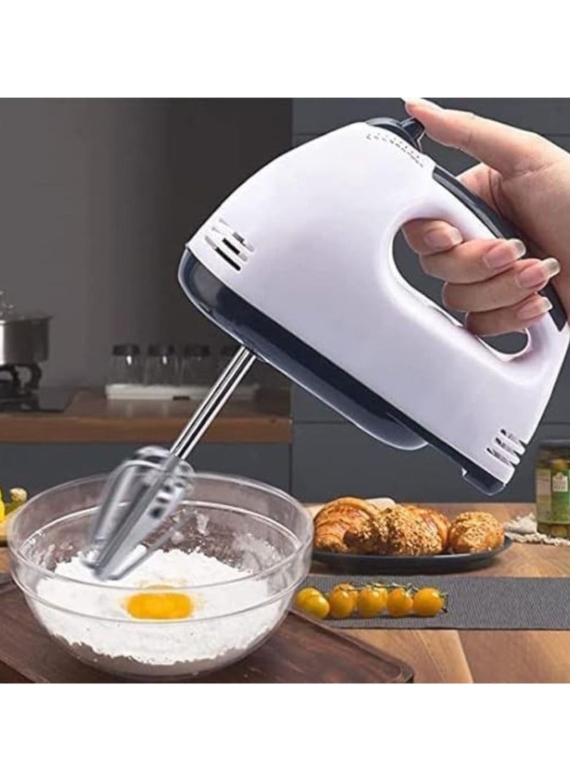 Orleans Cloud - 7-Speed Electric Hand Mixer, Lightweight Handheld Food Beater with Beaters & Dough Hooks, Egg Whisk, Cake Mixer, Milk Frother, Bread Maker for Baking & Cooking - Image 1