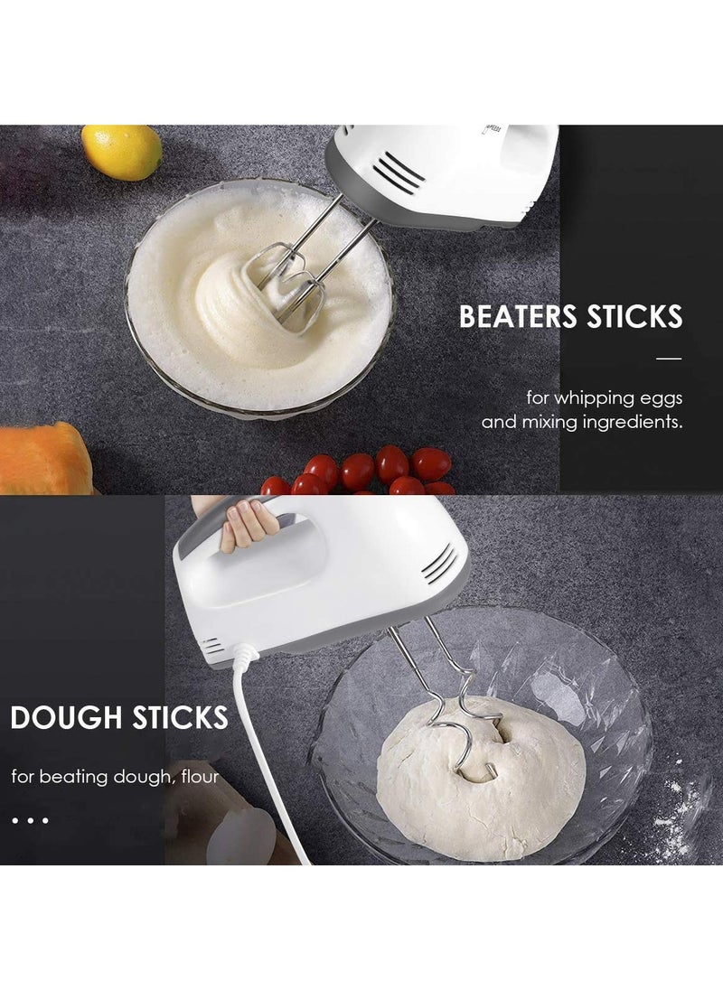 Orleans Cloud - 7-Speed Electric Hand Mixer, Lightweight Handheld Food Beater with Beaters & Dough Hooks, Egg Whisk, Cake Mixer, Milk Frother, Bread Maker for Baking & Cooking - Image 1