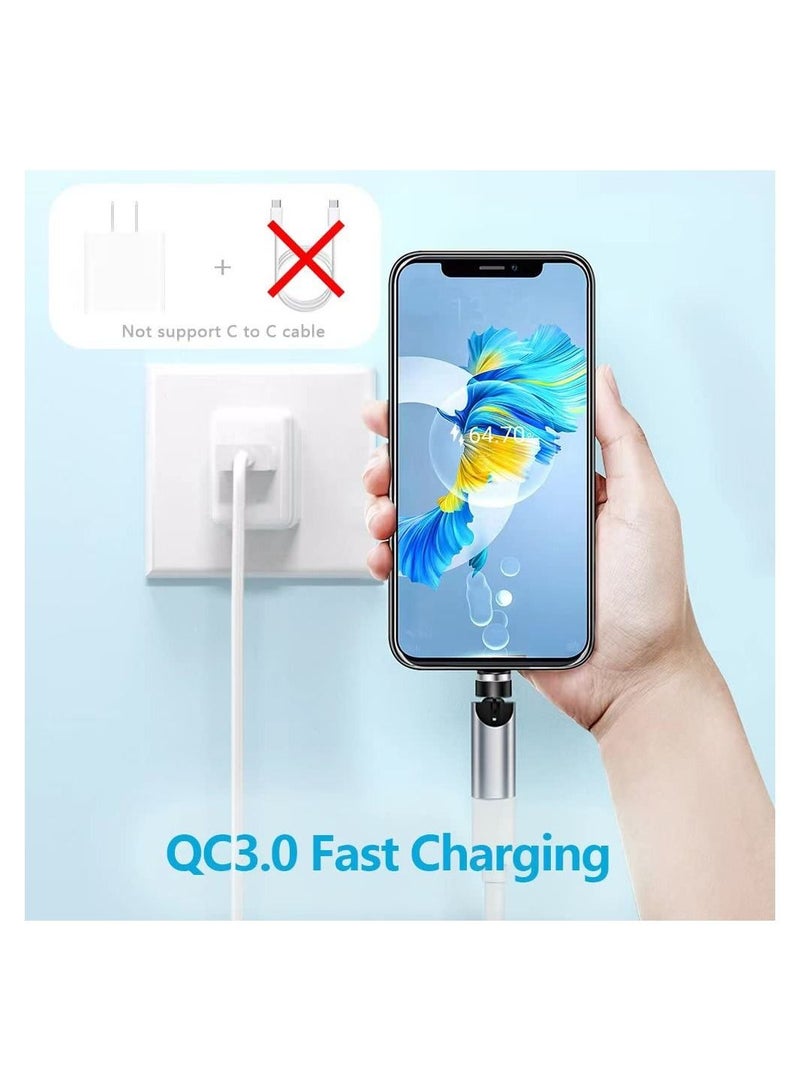 Y&D USB C Magentic Adapter 540 Degree Rotation 3 in 1 QC 3.0 Fast Charging Max Support 3A Grey for Tablet Laptop Mobile Phone and More Type Devices - Image 4