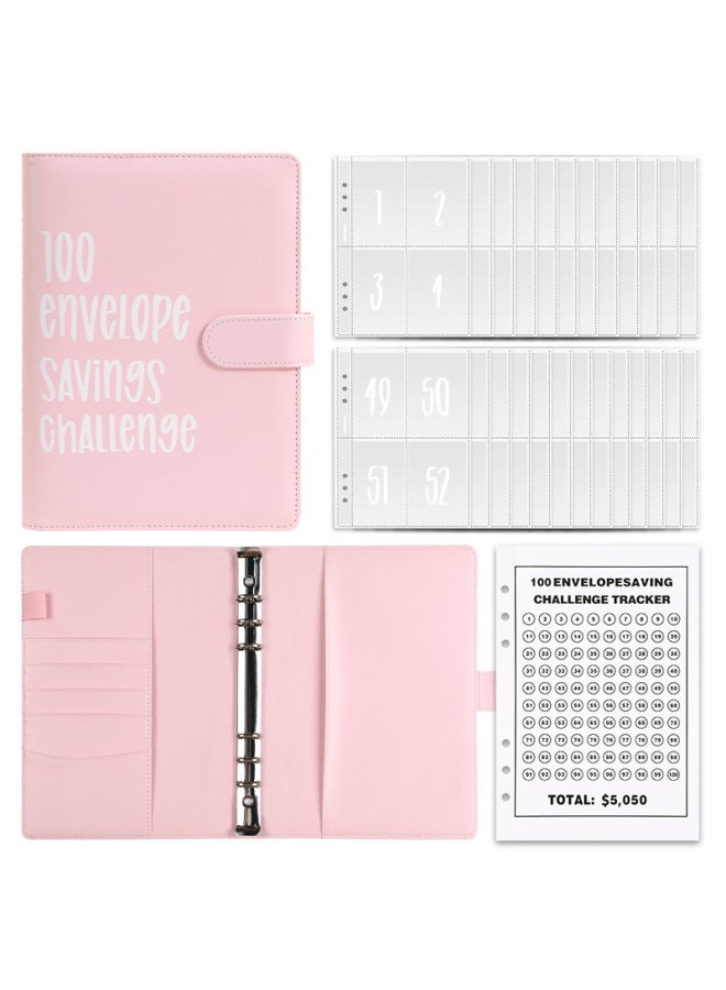 HONGYANG Envelope Challenge 100 Days Saving Loose-leaf Book Challenge Cash Envelope Budget Storage Book - Image 1