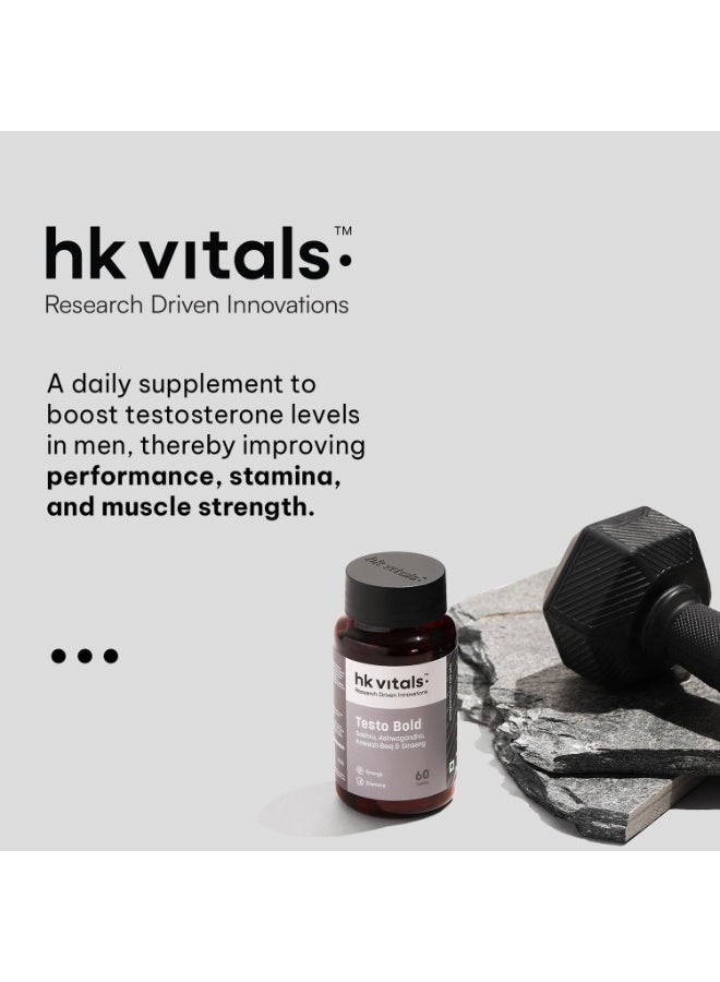 hk vitals Testo Bold (60 Tablets) | Testosterone Booster for Men | For Energy, Stamina, & Strength - Image 3