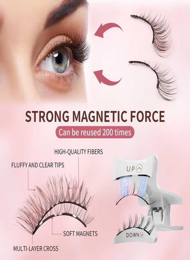 MLEN DIARY Magnetic Eyelashes, Reusable Dual Magnetic Lashes without Eyeliner, Natural Look Magnetic Eyelashes with Applicator, Soft Magnets False Eyelashes, No Glue & No Makeup Remover, Sweet Cat - Image 3