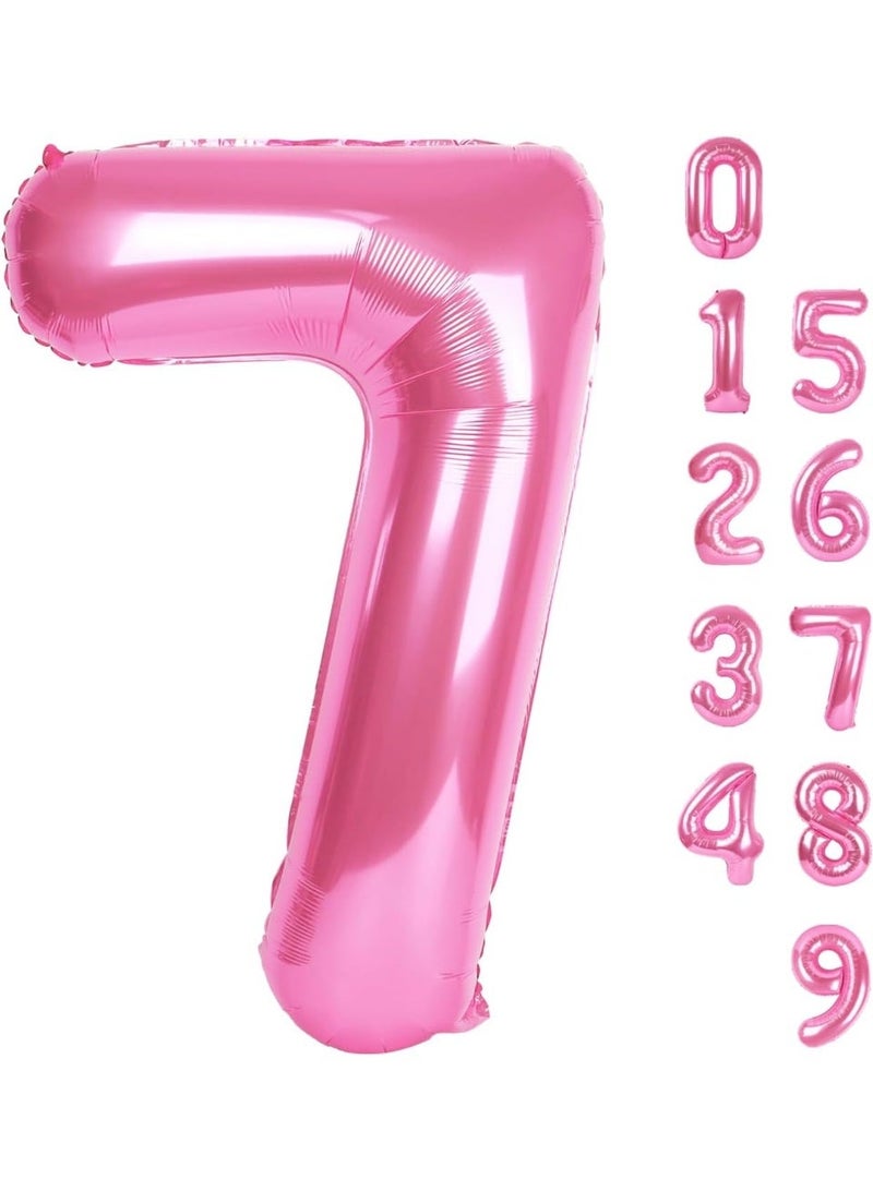 TOY GARDEN 40 Inch Pink Number 7 Foil Balloon for Birthday Party Decorations, Anniversary, Celebration Event Decor, Large Helium Air Fill Number Balloon - Image 1
