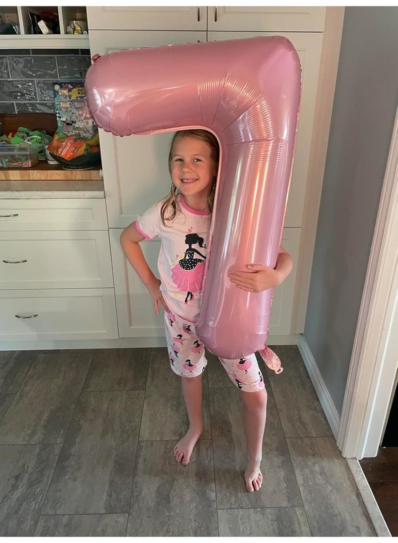 TOY GARDEN 40 Inch Pink Number 7 Foil Balloon for Birthday Party Decorations, Anniversary, Celebration Event Decor, Large Helium Air Fill Number Balloon - Image 2