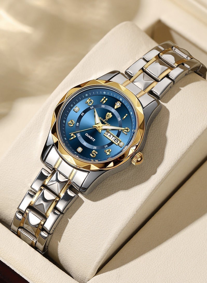 GOHUOS Women's Watch, Top Brand Luxury Stainless Steel Band Waterproof Luminous Analog Quartz Ladies Classic Wrist Watch - 27mm - Mother or Girlfriend Gift - Image 4