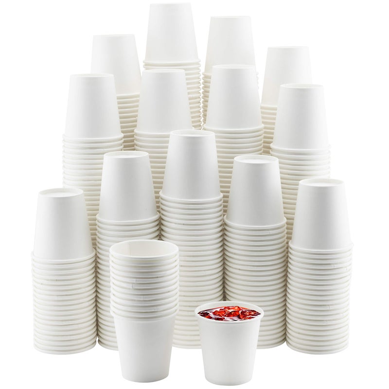 NYHI 500 Pack 6 oz White Small Disposable Paper Coffee Cups Hot Cold Beverage Drinking Cup for Water Juice Espresso Tea Ideal for Water Coolers Party