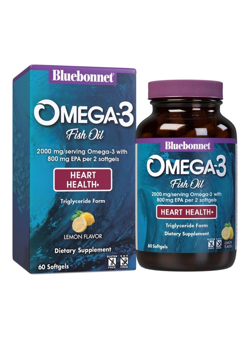 Bluebonnet Omega-3 Heart Formula, 60 Count - Image 1