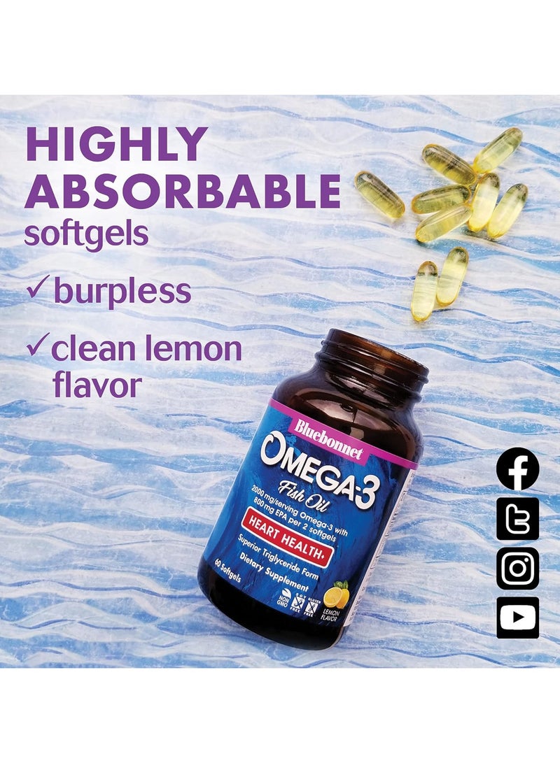 Bluebonnet Omega-3 Heart Formula, 60 Count - Image 4