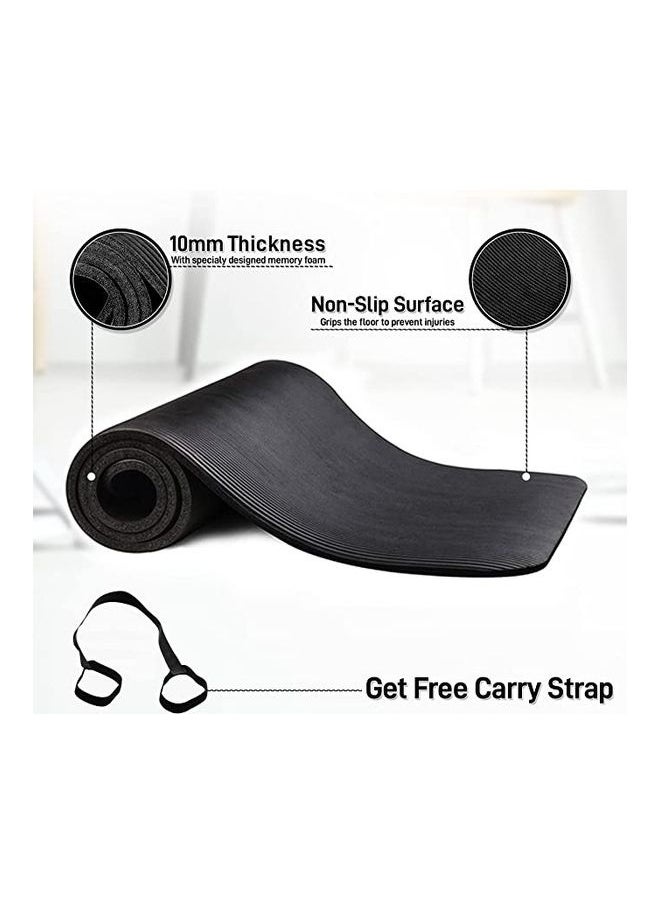 Generic 10mm Extra Thick Cushion Yoga Mat | Non-Slip Yoga Exercise Mat for Home Gym | – Black ‎18.3 x 6.1 x 1cm ‎18.3 x 6.1 x 1cm  - Image 5
