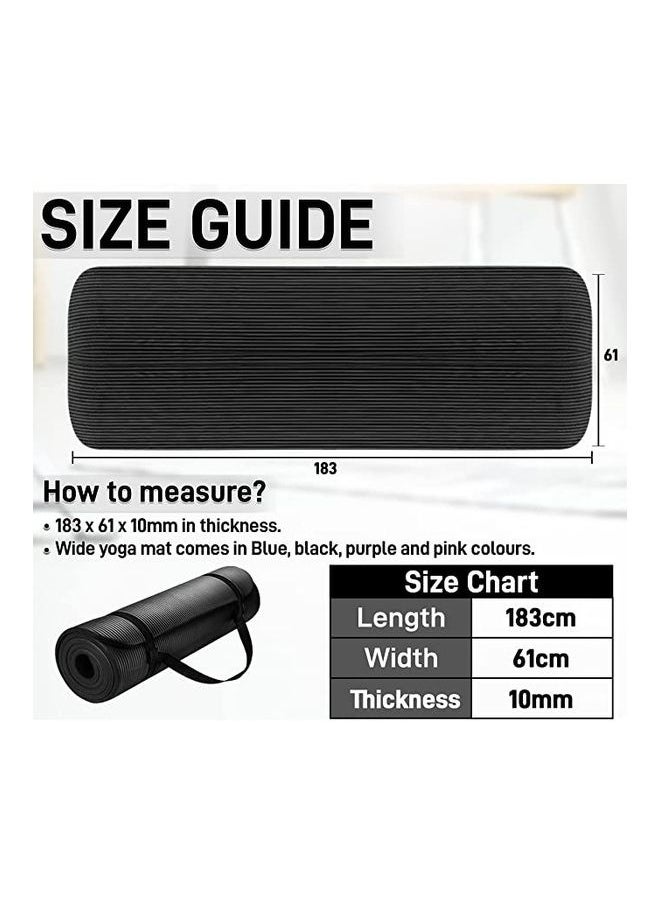 Generic 10mm Extra Thick Cushion Yoga Mat | Non-Slip Yoga Exercise Mat for Home Gym | – Black ‎18.3 x 6.1 x 1cm ‎18.3 x 6.1 x 1cm  - Image 4