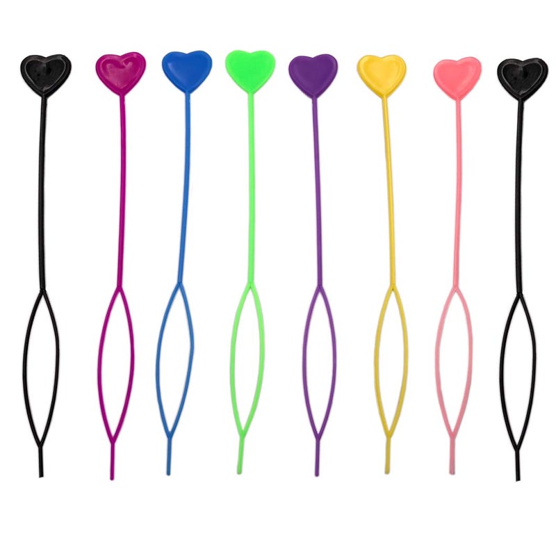 Messen Hair Tool Plastic Quick Beader for Loading Beads Ponytail Maker Styling Tool 8 Pcs7 Colors