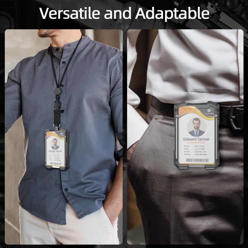 Oaridey Carbon Fiber Badge Holder with Lanyard, Heavy Duty Lanyard with Safety Breakaway Buckle for ID Card/Badge Holder - Image 5