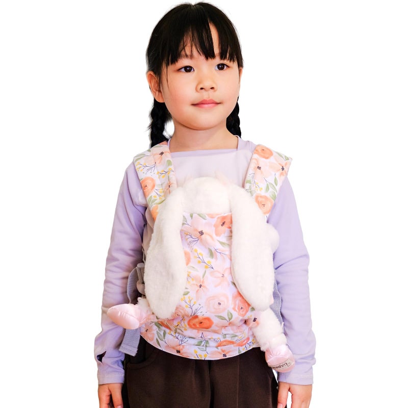 Vlokup Baby Doll Carrier Adjustable Doll Carrier for Little Girls Front Back Wear Made with Soft Fabric Fits Dolls Stuffed Animals up to 20 Inches Rose - Image 3