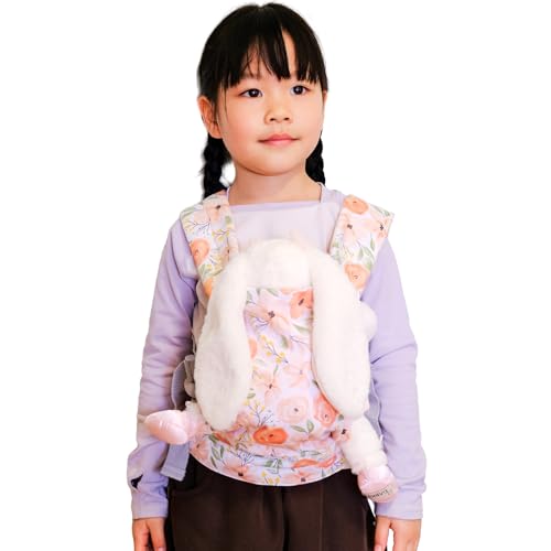 Vlokup Baby Doll Carrier Adjustable Doll Carrier for Little Girls Front Back Wear Made with Soft Fabric Fits Dolls Stuffed Animals up to 20 Inches Rose - Image 1