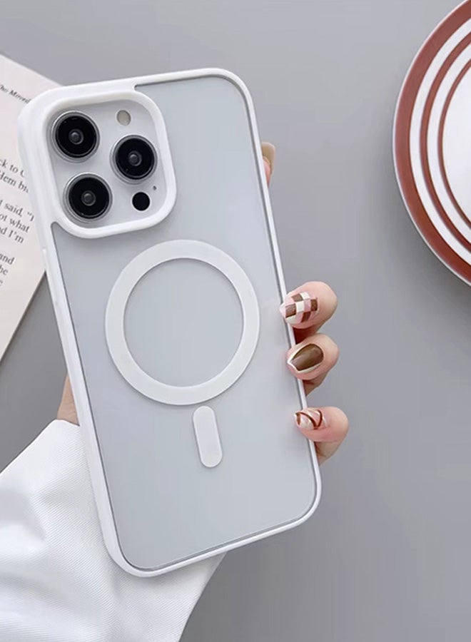 Magsafe Case for iPhone 12 Pro Max Magsafe Clear Cover Magnetic Wireless Charging Support, Shockproof Protection, Scratch-Resistant for iPhone 12 Pro Max - White  - Image 1
