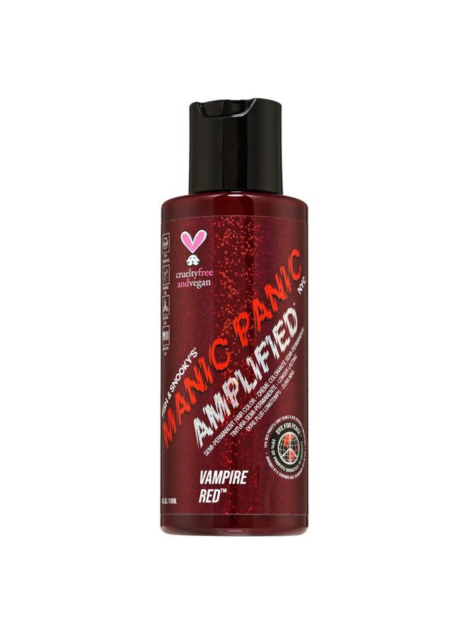 Manic Panic لون شعر أحمر مصاص الدماء - معزز - صبغة شعر شبه دائمة - لون أحمر دموي عميق يمكن أن يعطي درجات بورجوندي للشعر غير المبيض - للشعر الداكن والفاتح - نباتي، خالي من PPD والأمونيا (4 أونصات) - Image 1