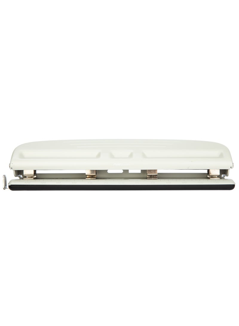 Deli E0121 Adjustable 4-Hole Punch - 10-Sheet Capacity, 80mm Depth & Front-Eject Container
