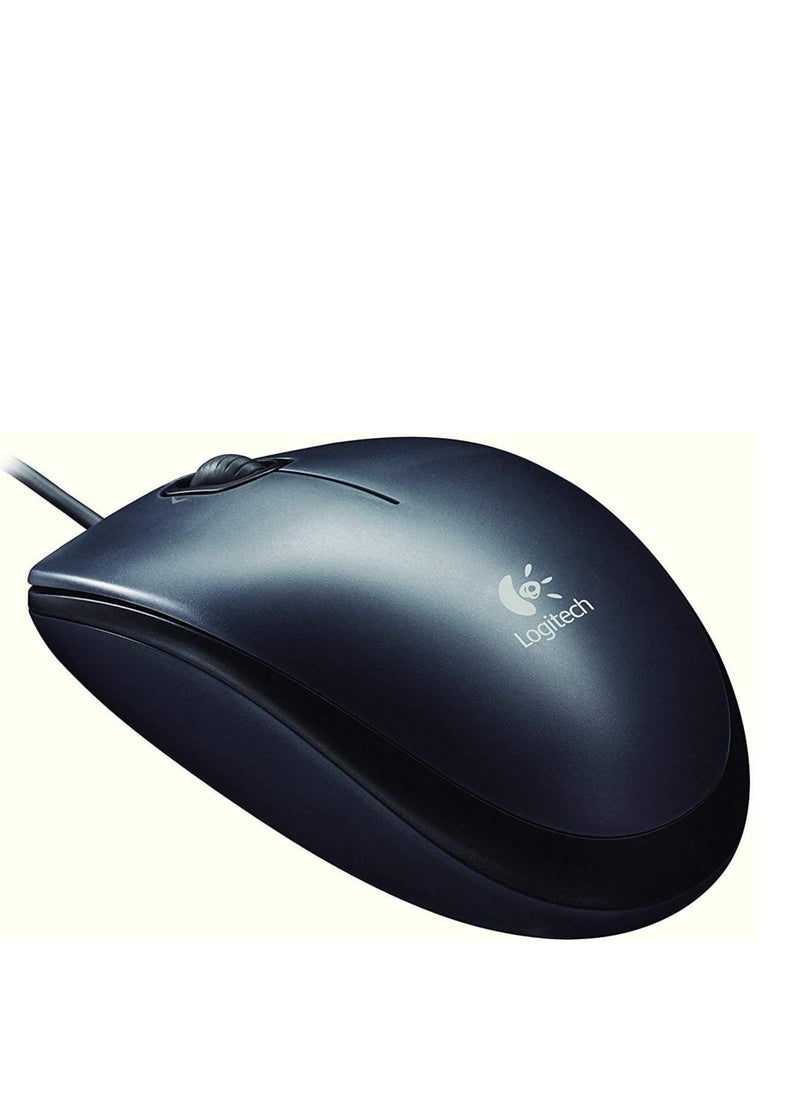 Logitech M90 Wired USB Mouse, 1000 DPI Optical Tracking, Ambidextrous PC/Mac/Laptop