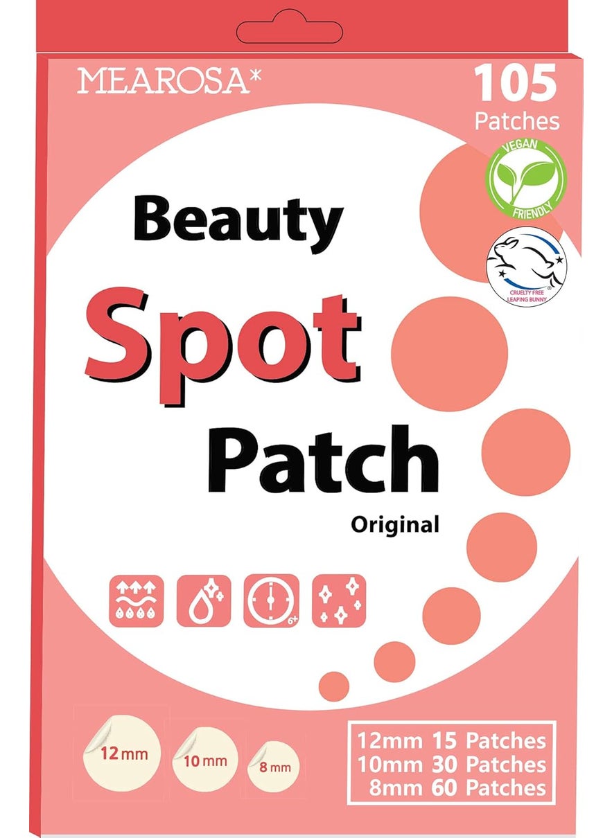 MEAROSA DESIGN MEAROSA Beauty Acne Pimple Spot Patch 105 dotsMADE IN KOREA  VEGAN Absorbing cover Hydrocolloid Blemish Spot Patch Beauty Spot Patch Three Size 