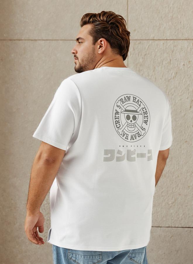 سبلاش فيڤ تي شيرت بطبعة طاقم قبعة القش مقاس كبير - Image 3