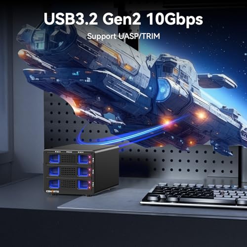 CENMATE 3*3 M / B+M Key M.2 NVMe Enclosure with Cooling Fan and USB A/C 3.2 Gen 2 (10Gbps), Hard Drive Enclosure Support 72TB(3*3*8TB 2230/2242/2260/2280/22110 SSDs) - Image 3