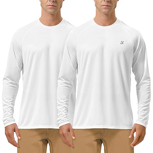 Roadbox Men's 2 Pack UV Sun Protection SPF UPF 50+ Long Sleeve Quick Dry Fishing Shirts Outdoor Rash Guard for Running Hiking Swimming - Image 1