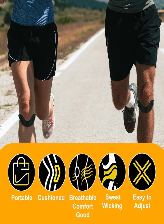 Fukaisu 2pcs Patellar Tendon Support Strap, Black Silicone Adjustable Anti-Slip Ergonomic Knee Brace for Women Men, Patella Stabilizer Band for Running Football Basketball Hiking - Image 5