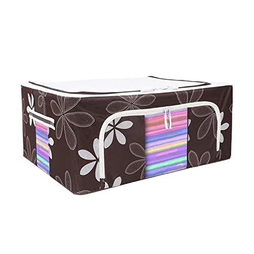 Inditradition Multipurpose Foldable Storage Boxes for Clothes, Wardrobe Organizers (Oxford Fabric, 24 Liter, Pack of 1) - Random Colour & Design - Image 1