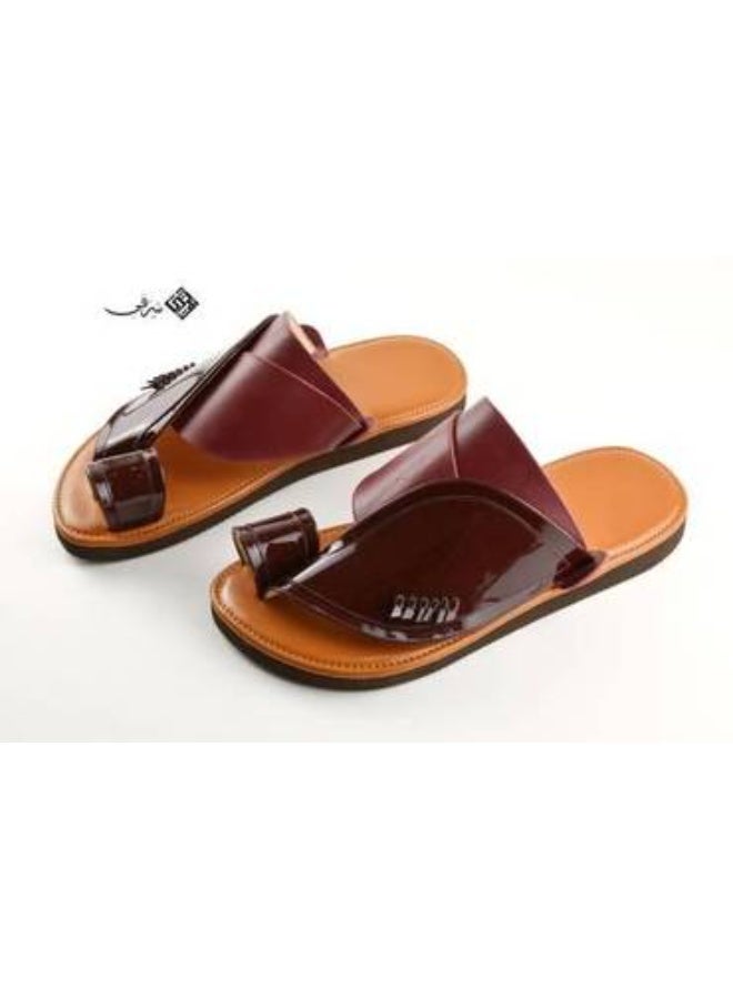 Eastern Sandal Zubairiya Naal | Made in Saudi Arabia | Luxury Burgundy Leather