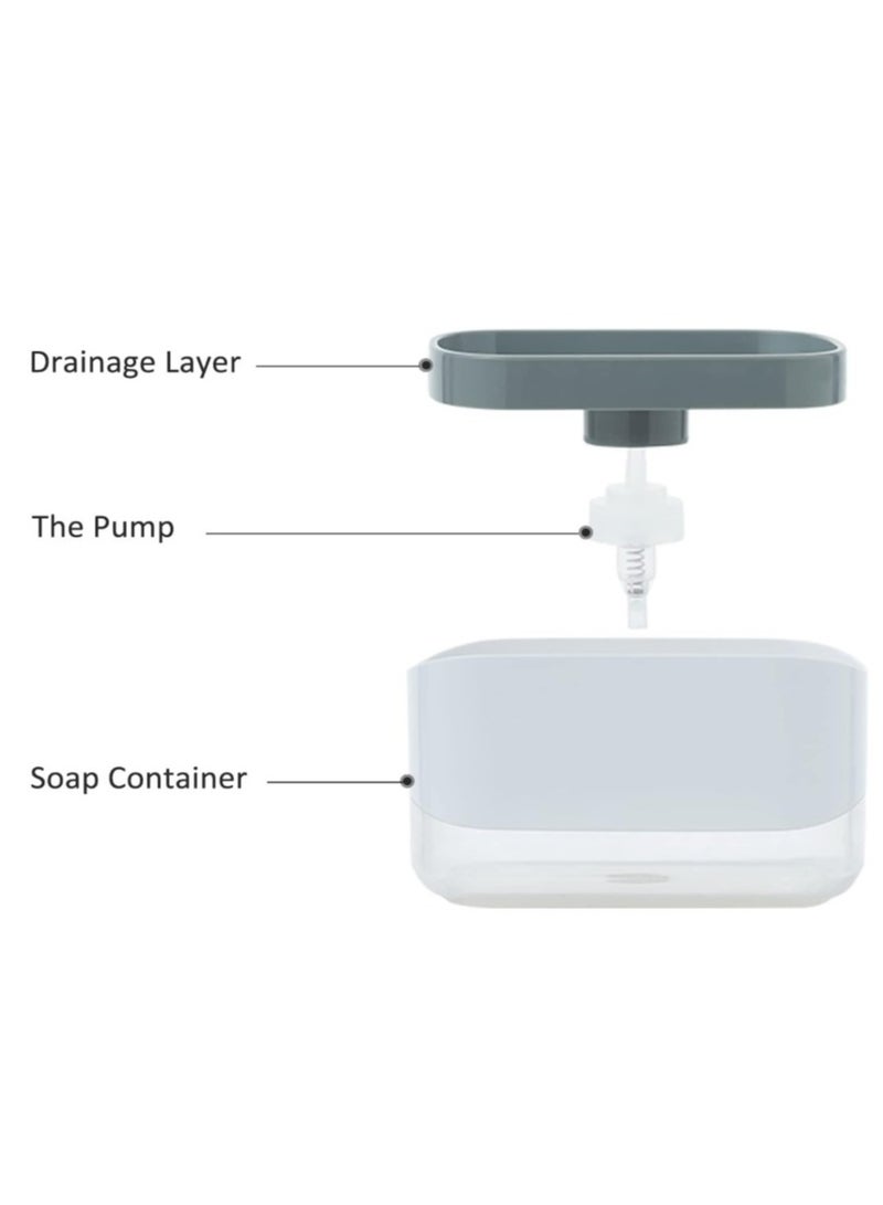 2 in 1 Kitchen Soap Dispenser with Sponge Holder - Image 2