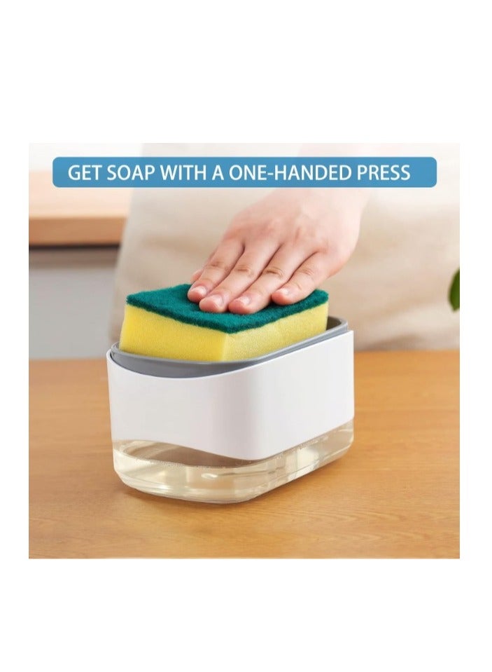2 in 1 Kitchen Soap Dispenser with Sponge Holder - Image 4