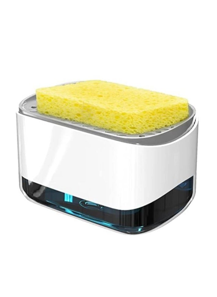 2 in 1 Kitchen Soap Dispenser with Sponge Holder - Image 1