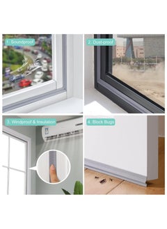 Sweet seven 197 Inch/5M Window Weather Stripping Door Seal Strip Draft Stoppers for Bottom of Doors Self-Adhesive Weather Stripping Window Insulation for Winter Soundproof Anti-Collision  - Image 3