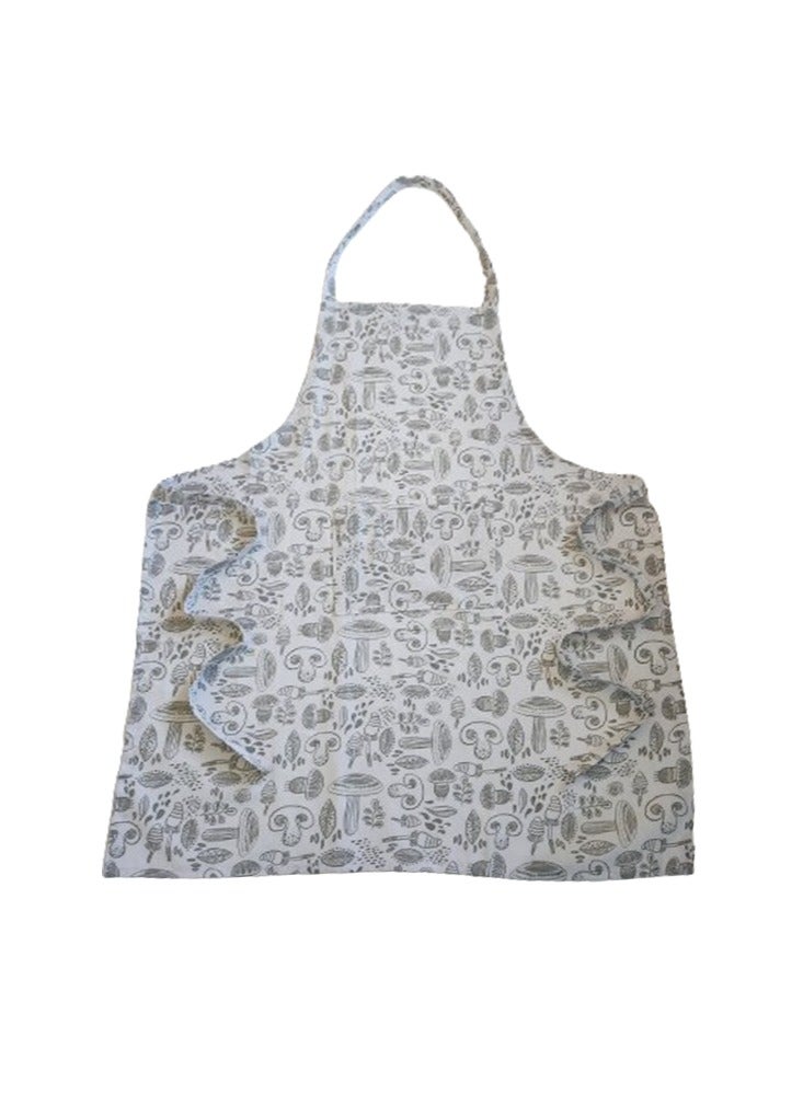 BYFT Orchard Kitchen Apron- with Mushrooms ( Grey ) - Image 2