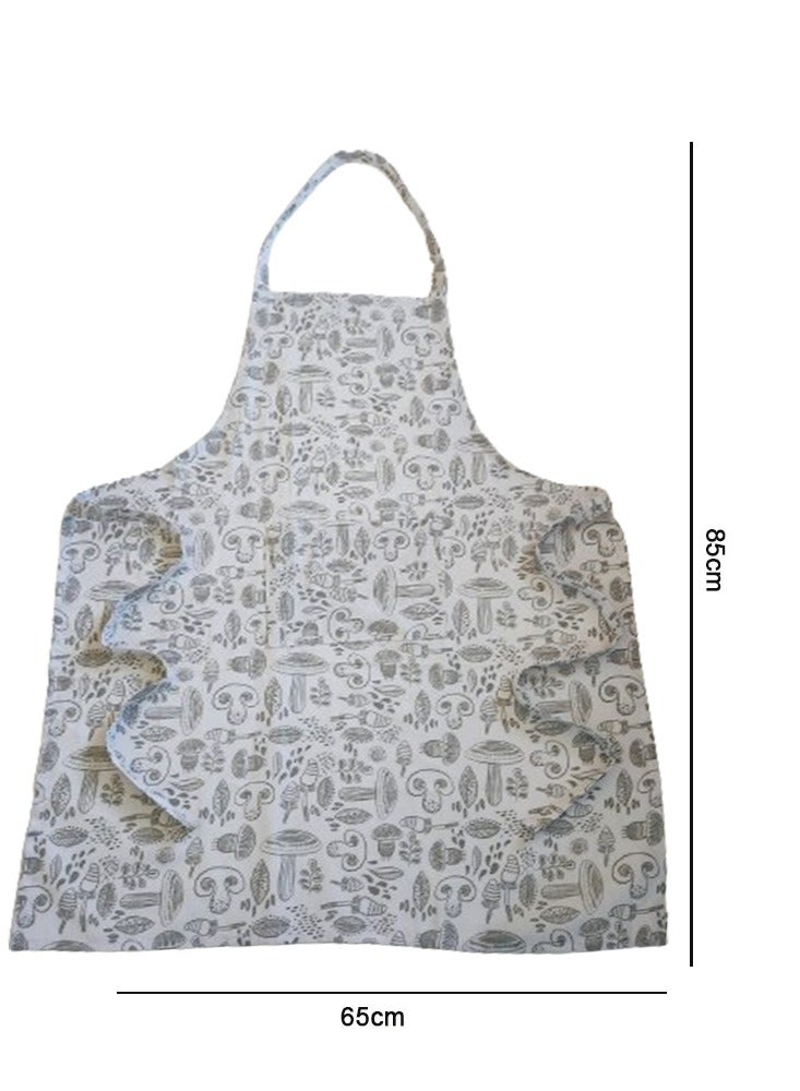 BYFT Orchard Kitchen Apron- with Mushrooms ( Grey ) - Image 4