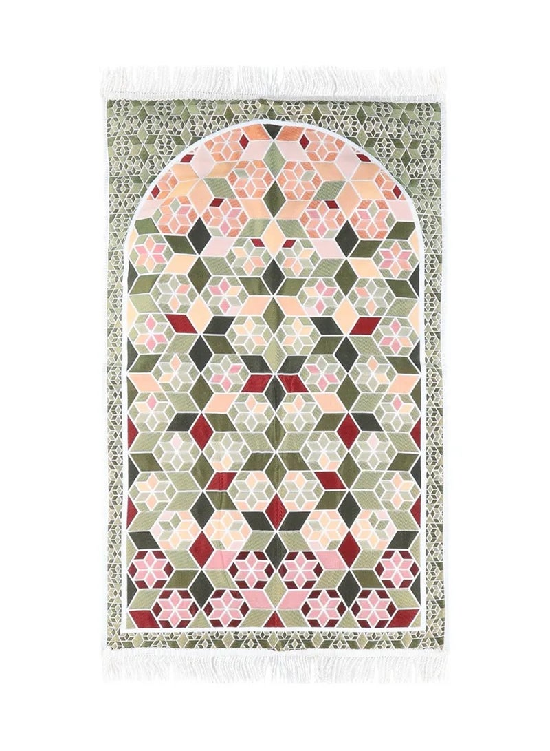 MANASEK Prayer mat padded from Manasek a popular local brand – prayer mat lined with 100% polyester with 3D embroidery with bag - Luxurious and elegant design suitable for gifting - 70X120  - Image 1