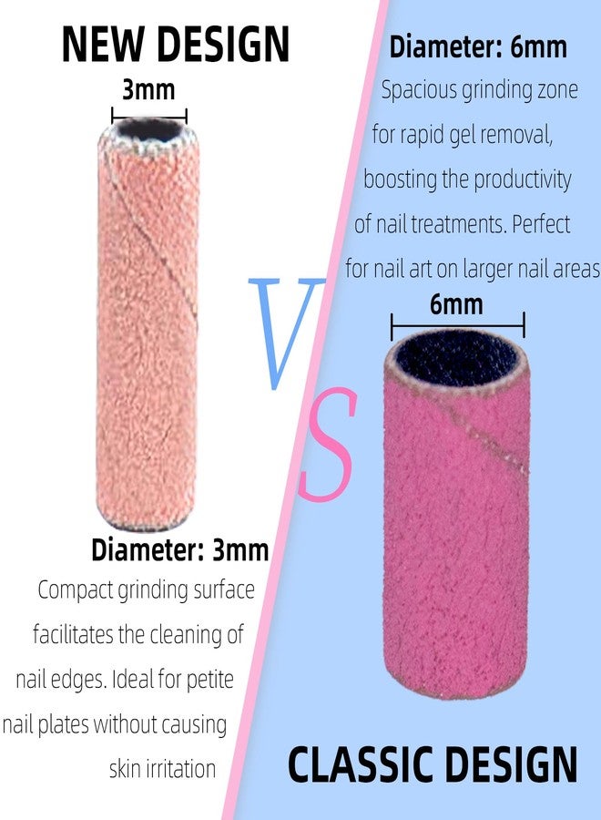 TKYZMS 100 Pcs (240 Grit Pink) Mini Sanding Bands for Nail with 3.1MM Mandrel Nail Drill Bits,Small Sanding Band Nail Extreme Fine Grit Sanding Band,Applicable to Acrylic Nails Gel Manicure - Image 5