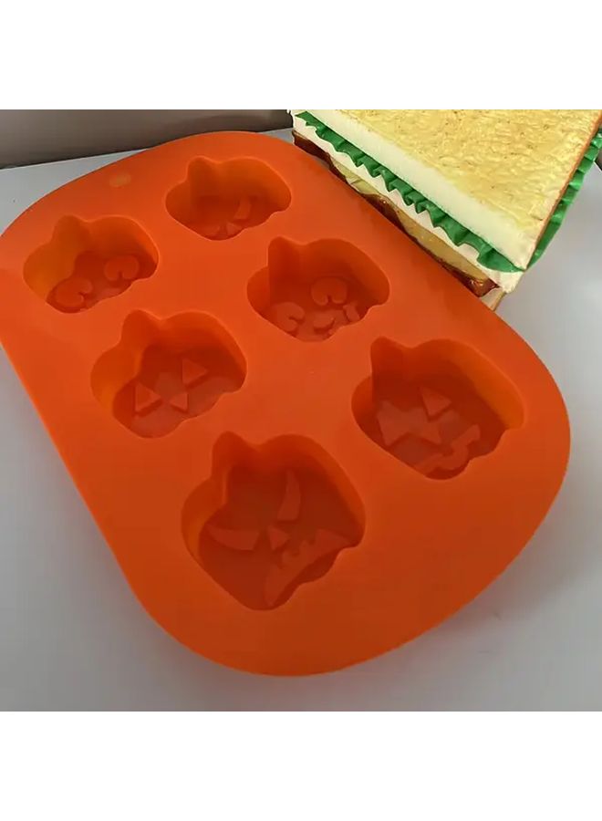 Orange Pumpkin Halloween Silicone Baking Mold Nonstick Surface Cake Pan - Image 2