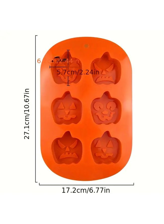 Orange Pumpkin Halloween Silicone Baking Mold Nonstick Surface Cake Pan - Image 4