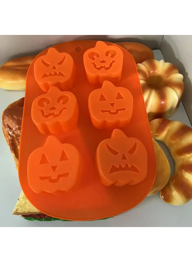 Orange Pumpkin Halloween Silicone Baking Mold Nonstick Surface Cake Pan - Image 3