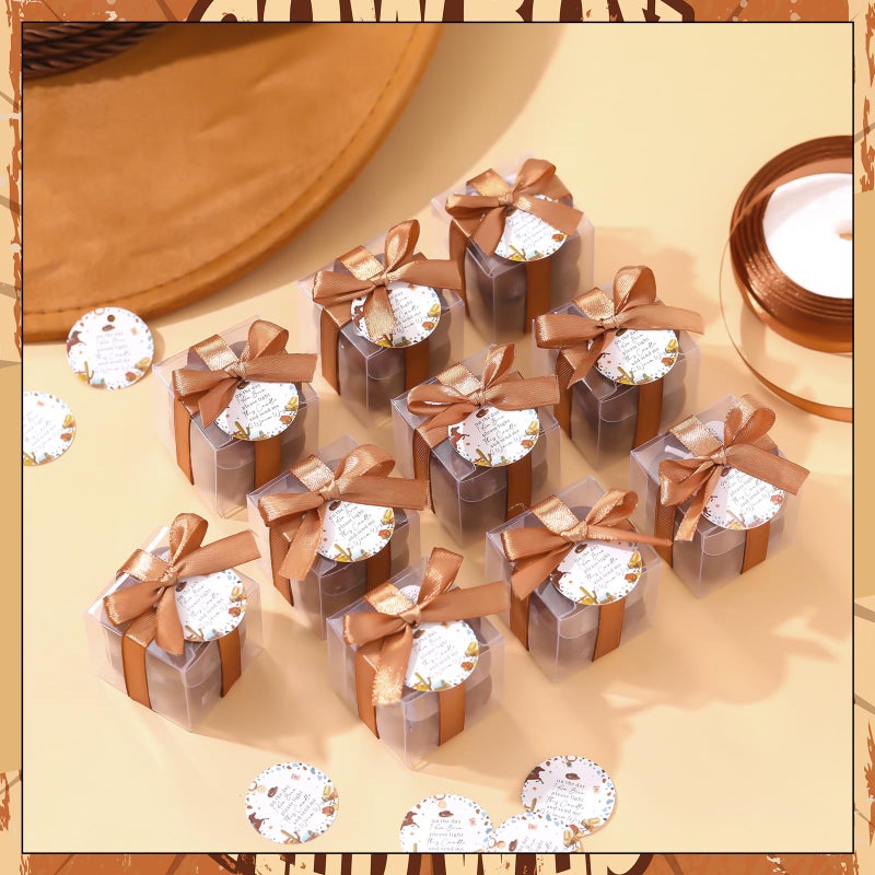 MTLEE 24 Sets Cowboy Baby Shower Favors Small Bubble Candle Baby Shower Favors for Guests Tea Candles Bulk with Stylish Ribbons Cards Gifts Party Decorations - Image 2