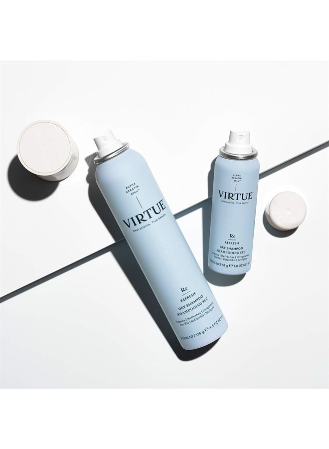 VIRTUE شامبو جاف 4.5 أونصة سائلة | خفيف الوزن، غير مرئي، بدون رائحة | يزيل الزيت والرائحة | خالي من الكبريتات، خالي من البارابين، آمن للألوان، نباتي - Image 3