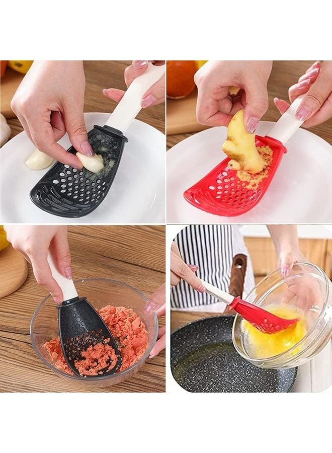 هومستر قطعتان 6 قطع في ملعقة طهي متعددة الوظائف في المطبخ، ملعقة سيليكون ملعقة ملعقة من السليكون مقاوم لدرجة الحرارة، ملعقة كولاندر للطهي، التصريف، القش، الشواء، الفصل (أحمر) - Image 3