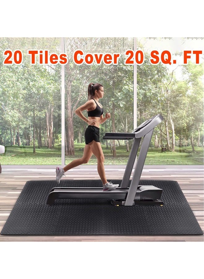 Kangler Puzzle Exercise Mat, 20 Tiles Foam Interlocking Exercise Mats - Floor Tiles for Gym Equipment and Cushion for Workouts - Image 2