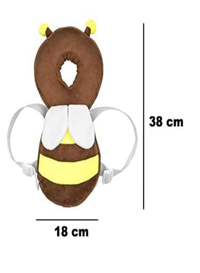 Ess Cubes Enterprise Baby Head Guard Safety Protector Cushion Plush Soft Toy Early Learning Toy Crawling Walking Running Toddler Fall Protection Baby Protector Child Adjustable Shoulder Strap Backpack (Brown, Bee) - Image 2
