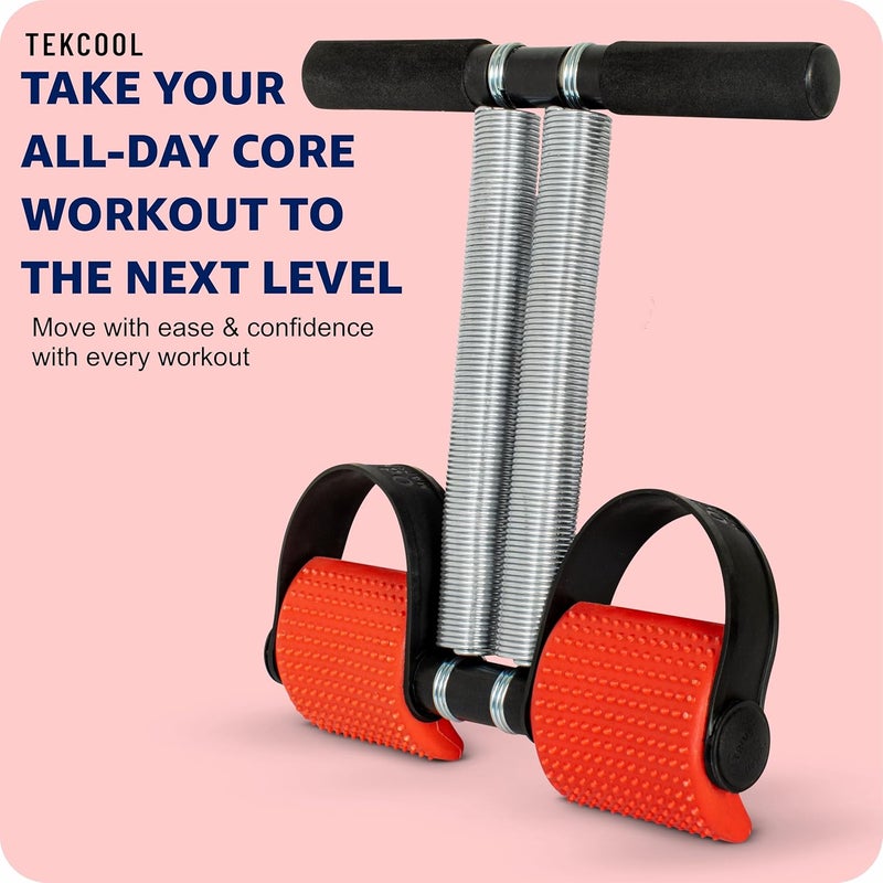 TEKCOOL جهاز تقليم البطن بنابض مزدوج للرجال والنساء لتمارين البطن وممارسة الرياضة في الصالة الرياضية - Image 5