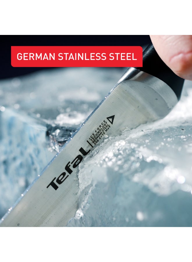 تيفال TEFAL سكين سانتوكو Ice Force | 18 سم | سكين مطبخ | شفرة فولاذ ألماني مقاوم للصدأ | أداء حاد وطويل الأمد | قابلة للغسل في غسالة الأطباق | فضي / أسود | ضمان لمدة سنتين | K2320614 - Image 4