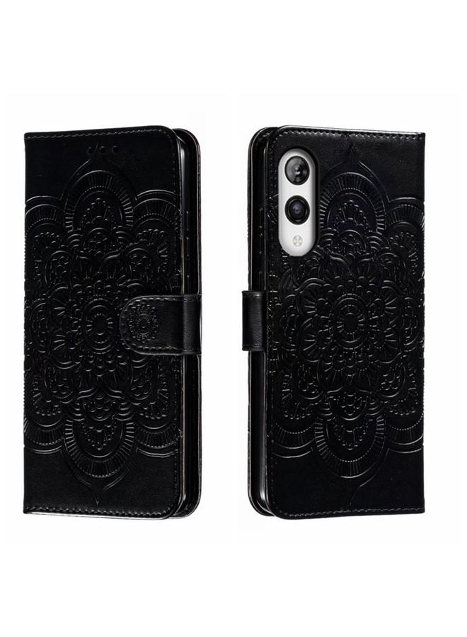 اس-توب جراب جلدي لهاتف Rakuten Hand 5G بنقشة ماندالا من Sun - Image 1